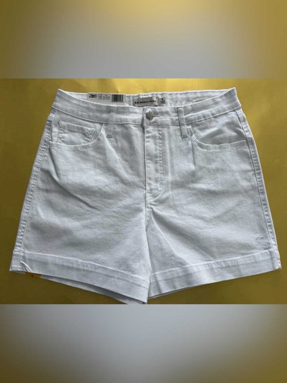 Rebecca Minkoff White Flat-Front Men's Shorts